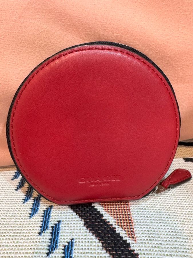 Coach絕版童趣款 街頭風笑臉 圓形零錢包/拉鍊小包-1