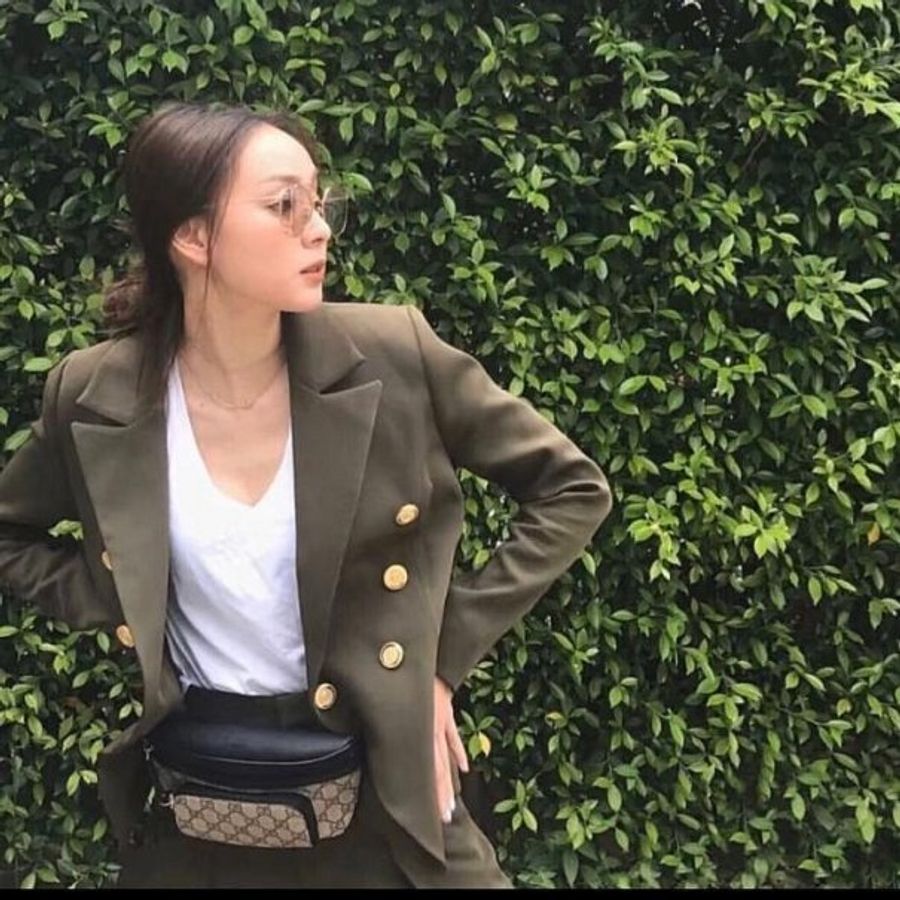 💎Han's house精品服飾💎GUCCI 古馳 GG Supreme 塗層帆布 皮革 小款 腰包 義大利製-6