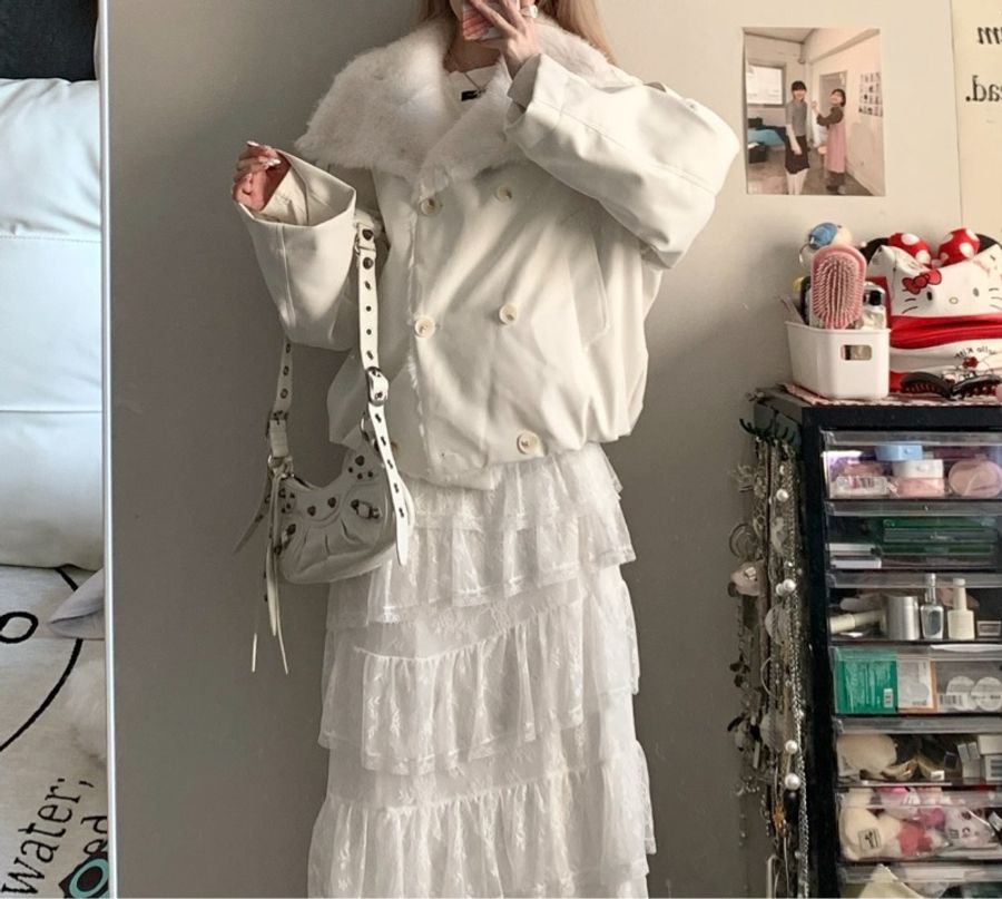 巴黎世家/Balenciaga 白色Le Cagole月牙機車斜挎包-7