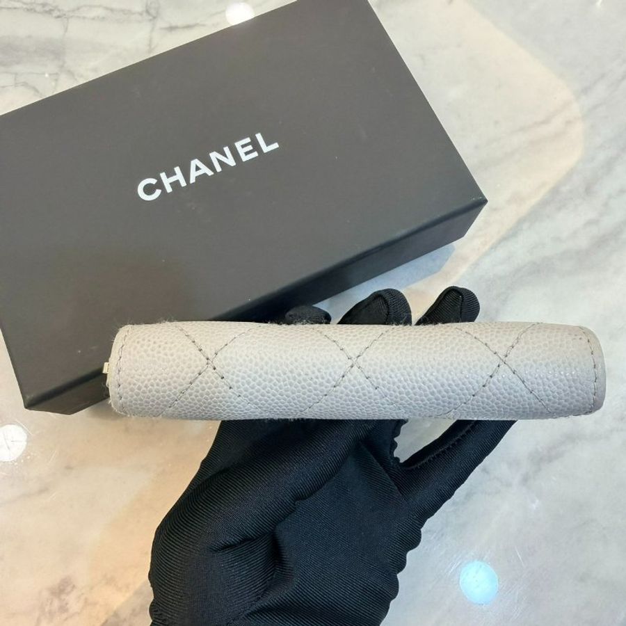 *SHIHNA名牌精品* CHANEL 23B 灰藍金釦零錢包-6