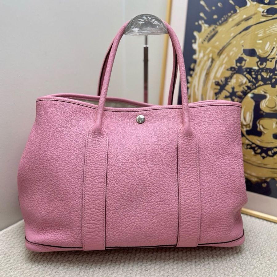 【近新閒置品】愛馬仕Hermès 花園gardenParty36 櫻花粉框O刻-1