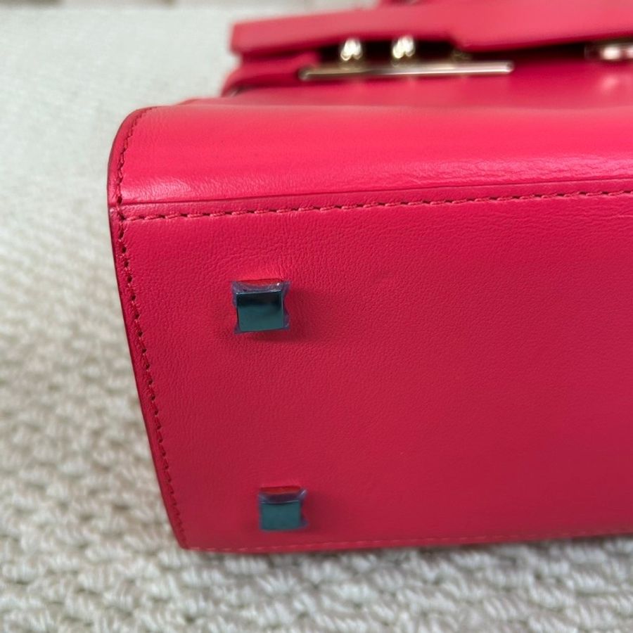 Delvaux Tempete 可拆卸可調節肩帶金屬配件 小牛皮 粉色-11