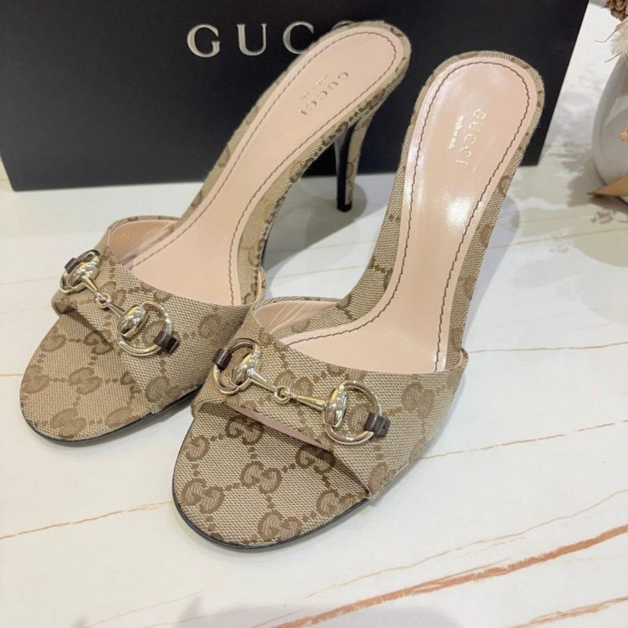 GUCCI GG 帆布 女士馬銜扣拖鞋-0