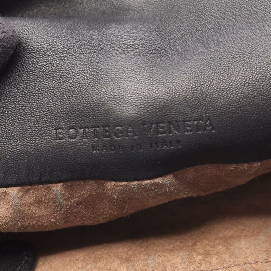 BOTTEGA VENETA Intrecciato 編織肩背手提包，黑色皮革，二手女款 BV-3