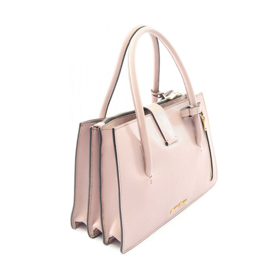 Miu Miu MADRAS 肩挎斜挎手提包，粉紅色，二手，女士，金色五金配件-1