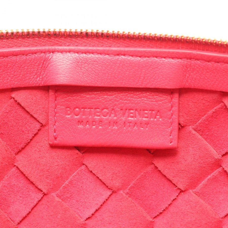 BOTTEGA VENETA Intrecciato 小號翻蓋手提包，粉紅色皮革，二手女款-3