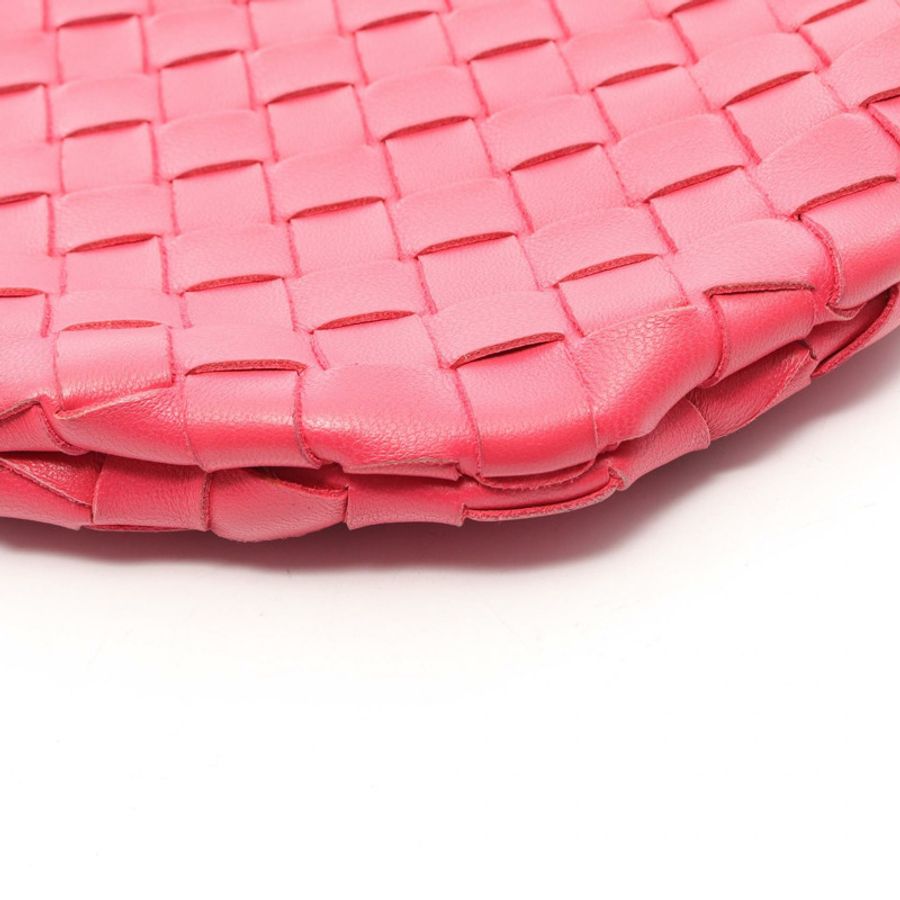 BOTTEGA VENETA Intrecciato 小號翻蓋手提包，粉紅色皮革，二手女款-5