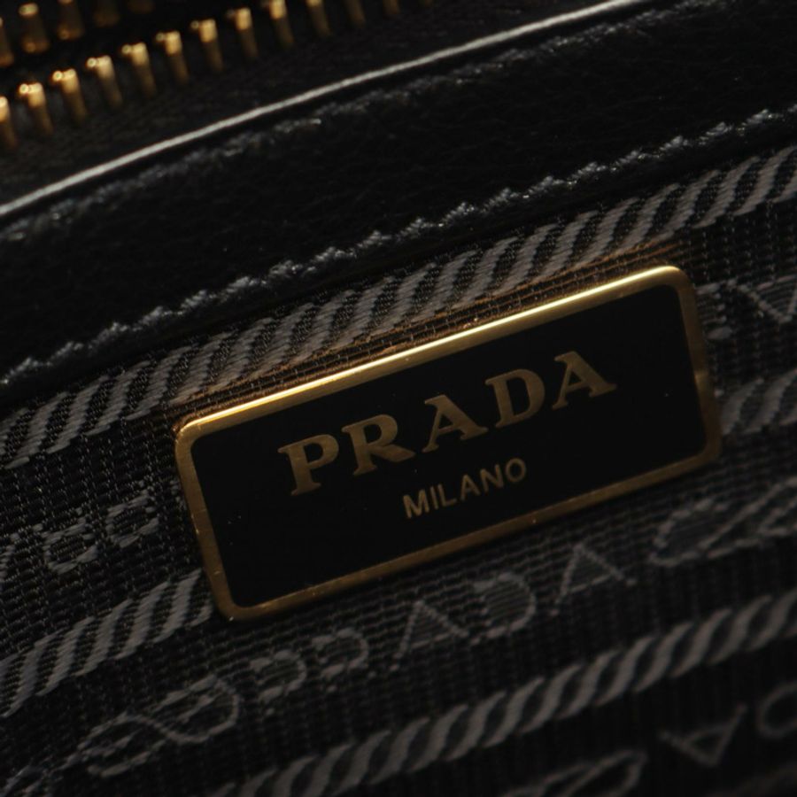 PRADA GLACE 小牛皮雙肩手提包 1BG625 黑色二手女士-3