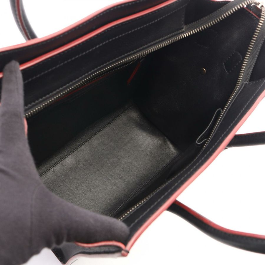 CELINE Luggage 迷你購物手提包 167793 黑色皮革 二手 女士-2