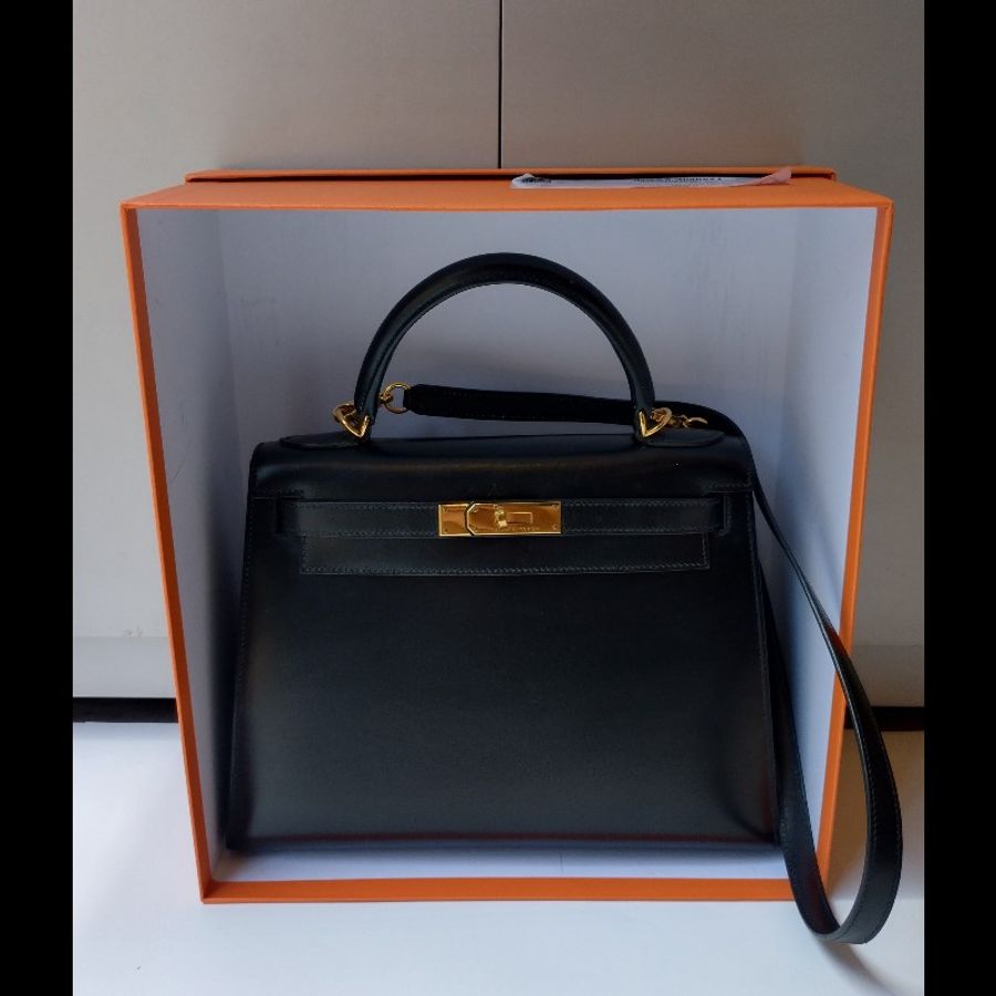 Hermes 金釦黑box 皮凱莉包 Kelly 28-0