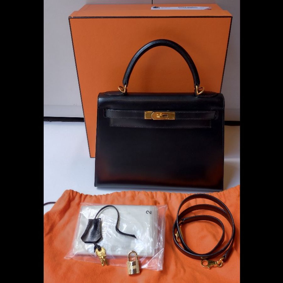 Hermes 金釦黑box 皮凱莉包 Kelly 28-4