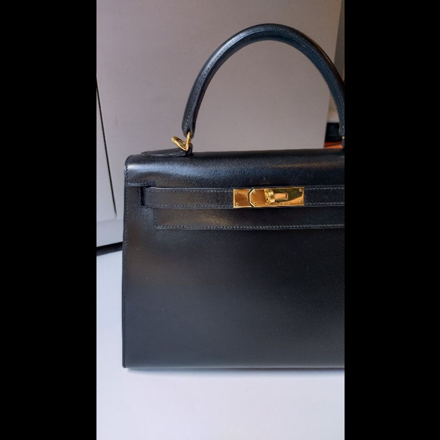 Hermes 金釦黑box 皮凱莉包 Kelly 28-5