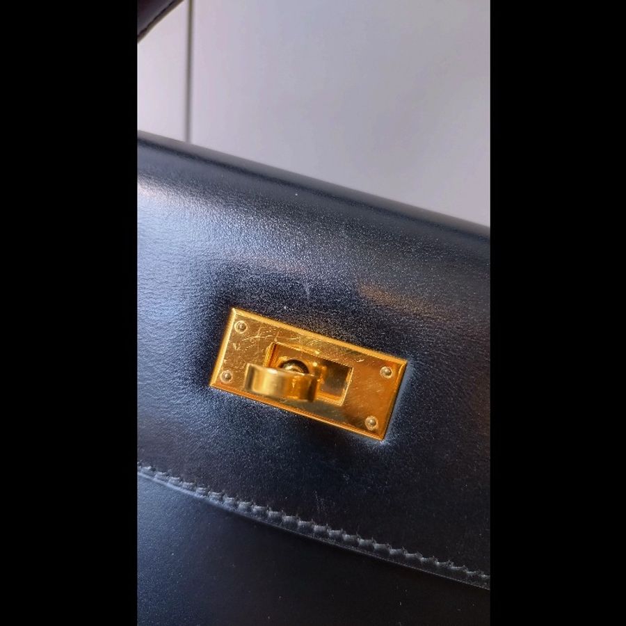 Hermes 金釦黑box 皮凱莉包 Kelly 28-7