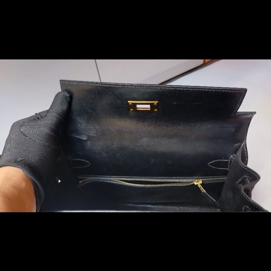 Hermes 金釦黑box 皮凱莉包 Kelly 28-19