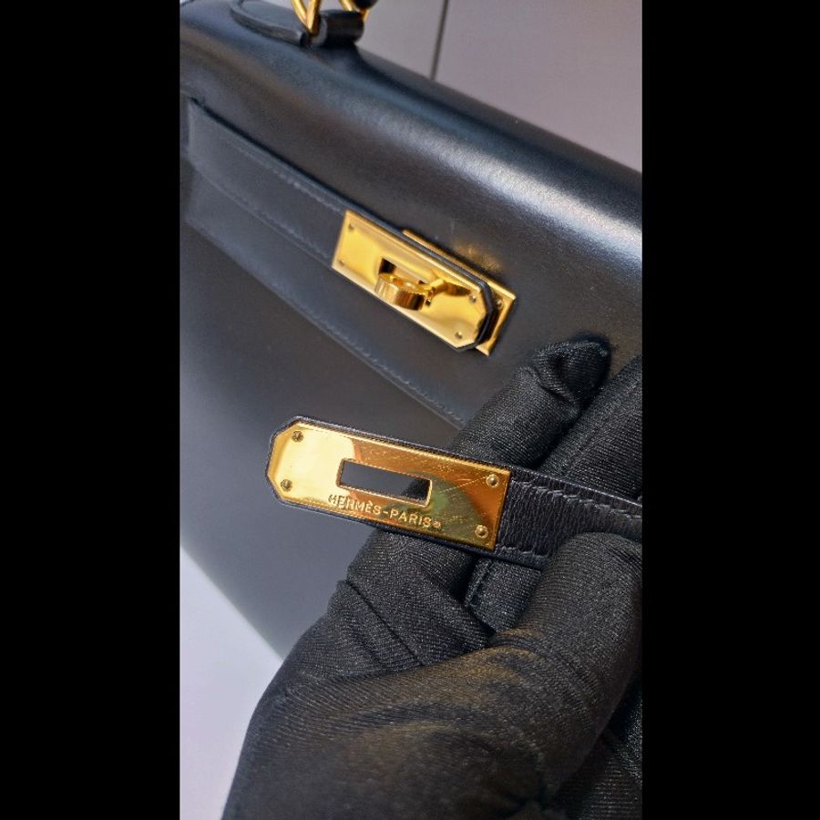 Hermes 金釦黑box 皮凱莉包 Kelly 28-34