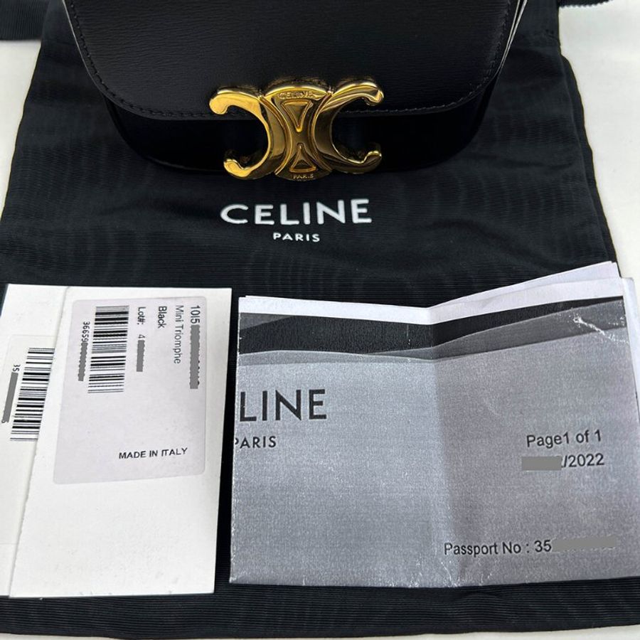 🖤 鑒定師的收藏 🖤 CELINE 賽琳 Mini Claude 黑色 凱旋金釦 迷你斜背包【法式極簡天花板、時髦小廢包】-24