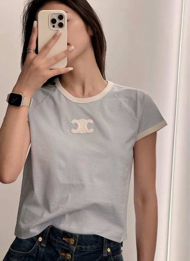 Celine寶寶藍T恤 凱旋門logo-2