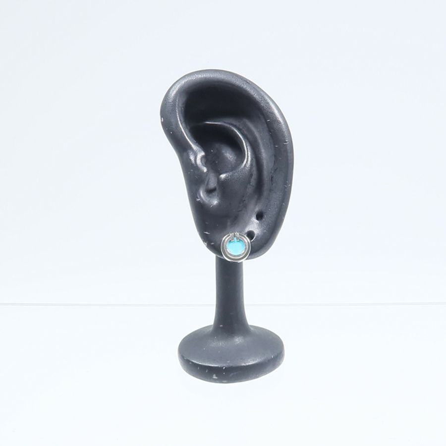 TIFFANY＆CO 18K白金T Turquoise Circle耳環-10