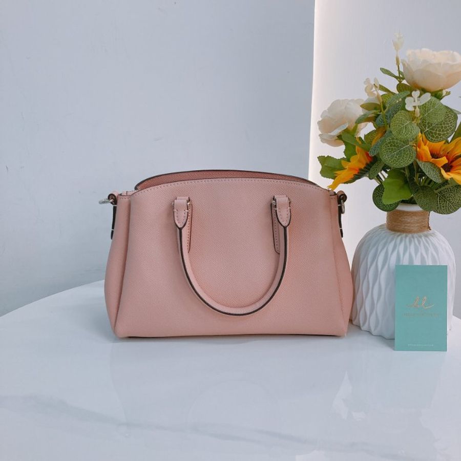 MS0762 Coach 蔻馳 手提 斜背 三用 硬牛皮 粉色 銀扣 Sage Carryall Mini Calfskin Pink x PHW-3