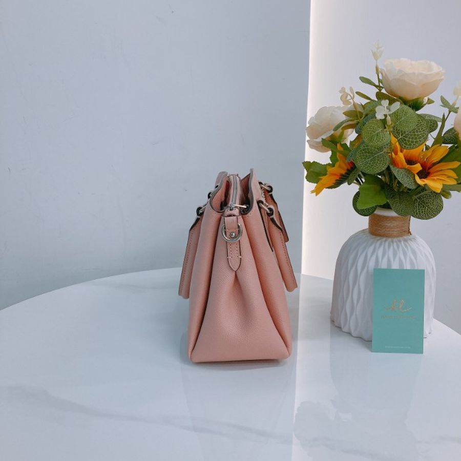 MS0762 Coach 蔻馳 手提 斜背 三用 硬牛皮 粉色 銀扣 Sage Carryall Mini Calfskin Pink x PHW-4