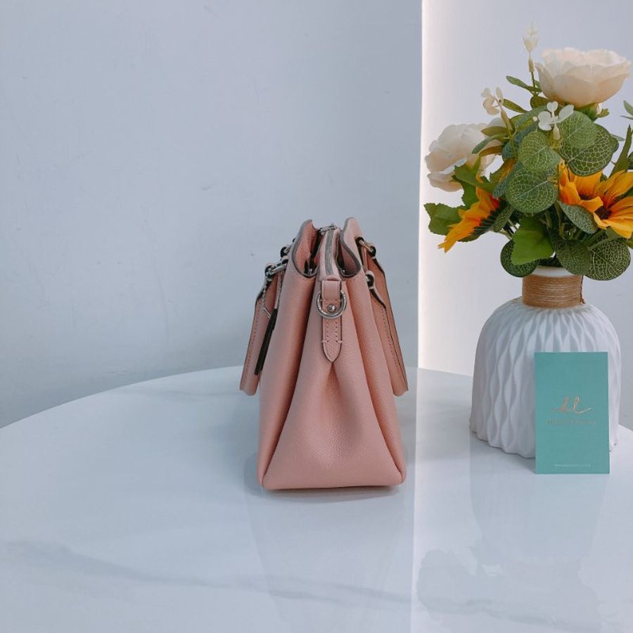 MS0762 Coach 蔻馳 手提 斜背 三用 硬牛皮 粉色 銀扣 Sage Carryall Mini Calfskin Pink x PHW-5