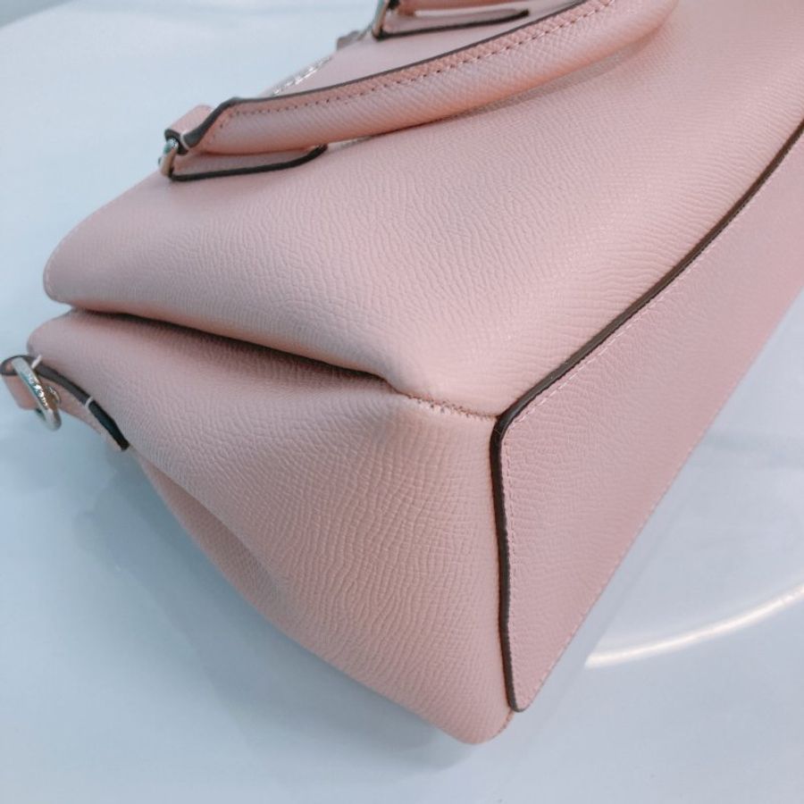 MS0762 Coach 蔻馳 手提 斜背 三用 硬牛皮 粉色 銀扣 Sage Carryall Mini Calfskin Pink x PHW-7