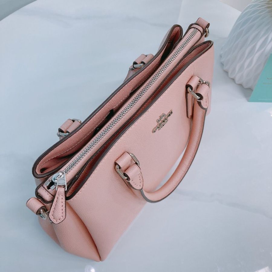 MS0762 Coach 蔻馳 手提 斜背 三用 硬牛皮 粉色 銀扣 Sage Carryall Mini Calfskin Pink x PHW-11