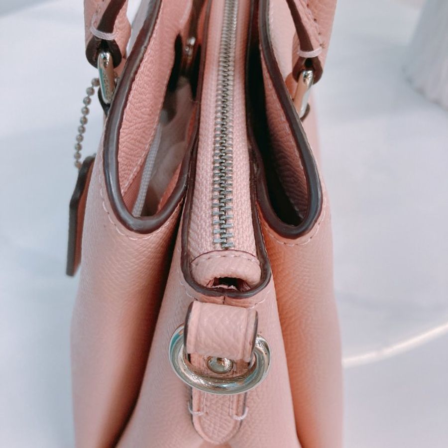 MS0762 Coach 蔻馳 手提 斜背 三用 硬牛皮 粉色 銀扣 Sage Carryall Mini Calfskin Pink x PHW-14