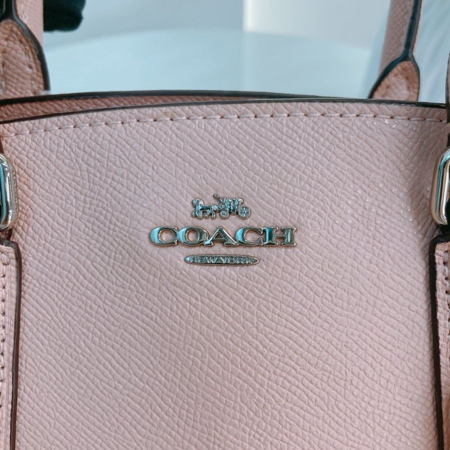 MS0762 Coach 蔻馳 手提 斜背 三用 硬牛皮 粉色 銀扣 Sage Carryall Mini Calfskin Pink x PHW-15