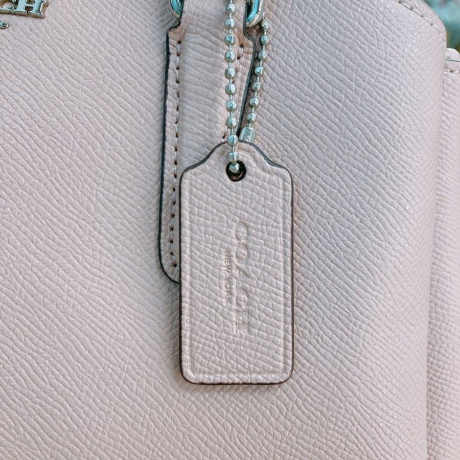 MS0762 Coach 蔻馳 手提 斜背 三用 硬牛皮 粉色 銀扣 Sage Carryall Mini Calfskin Pink x PHW-16