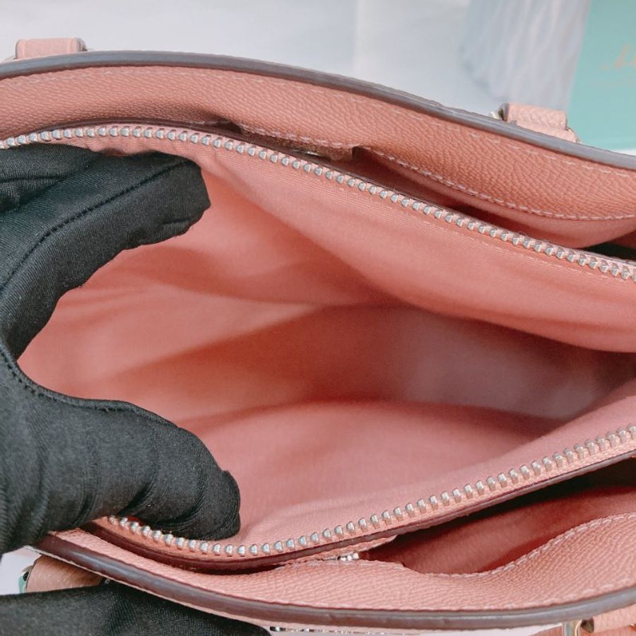 MS0762 Coach 蔻馳 手提 斜背 三用 硬牛皮 粉色 銀扣 Sage Carryall Mini Calfskin Pink x PHW-18