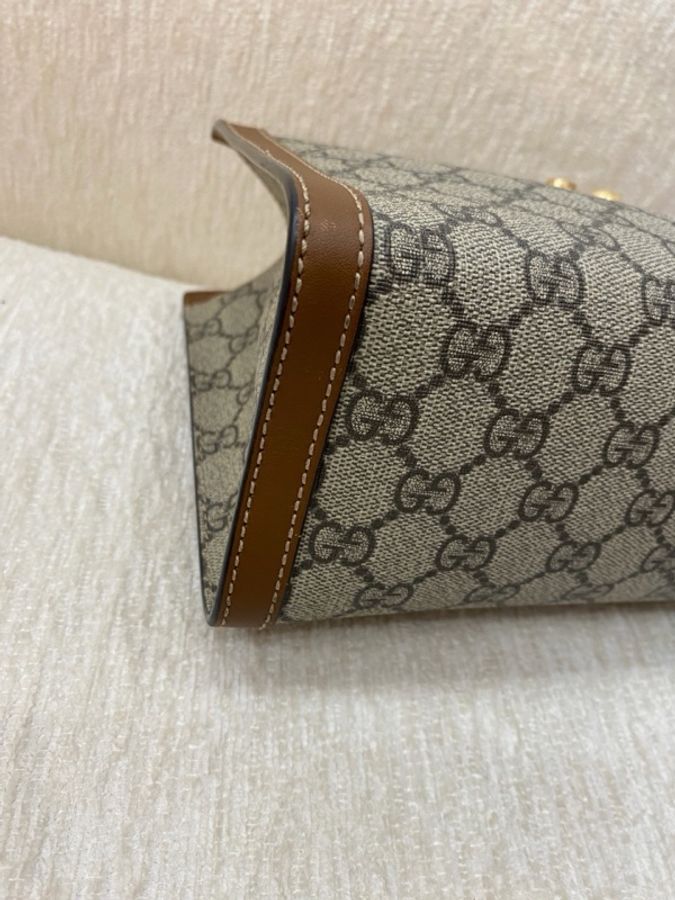 99新 Gucci 古馳 Padlock 托特包Tote包購物袋 小號烏木色-5
