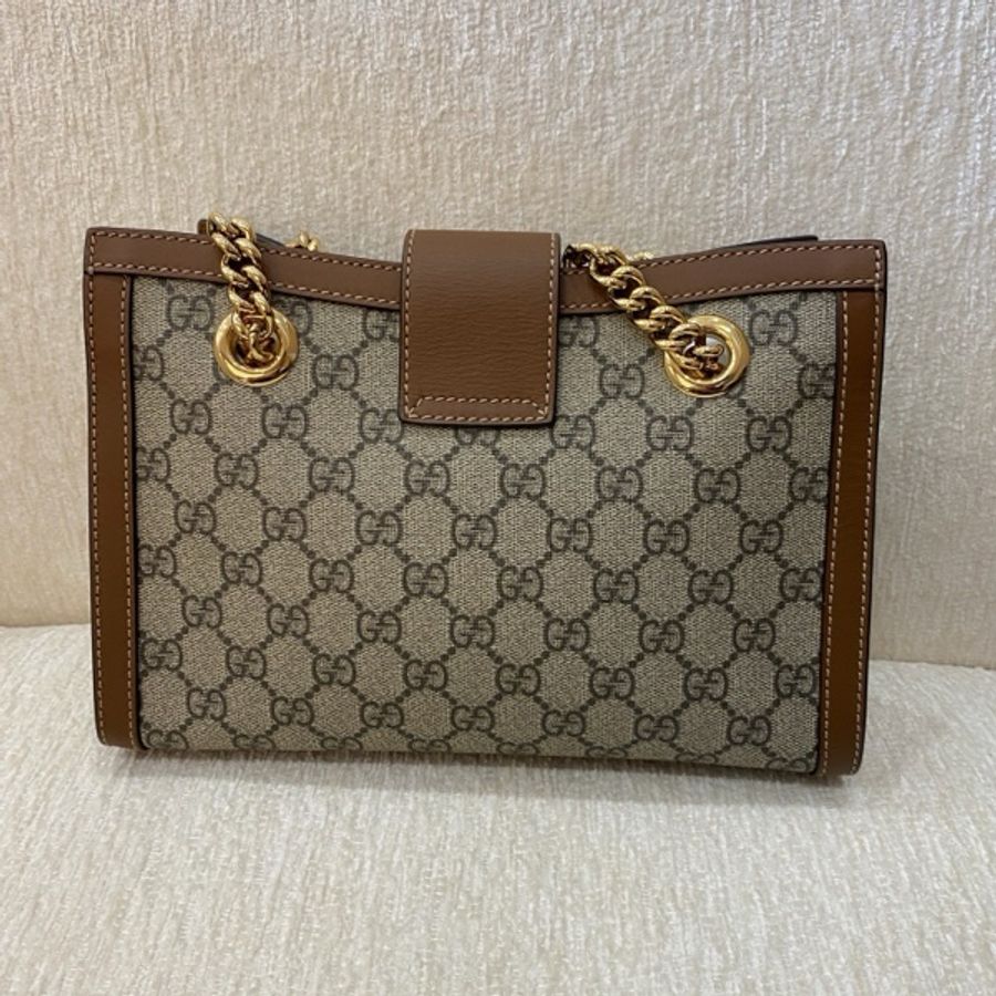 99新 Gucci 古馳 Padlock 托特包Tote包購物袋 小號烏木色-9