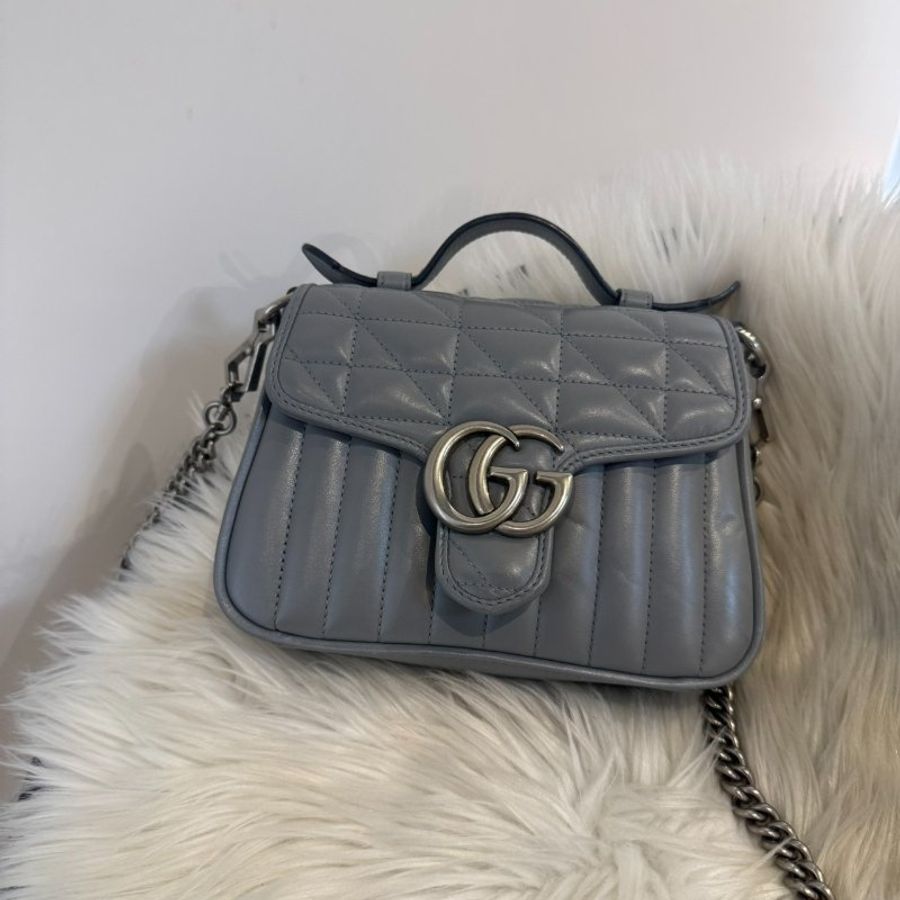 Gucci GG Marmon灰色郵差包-0