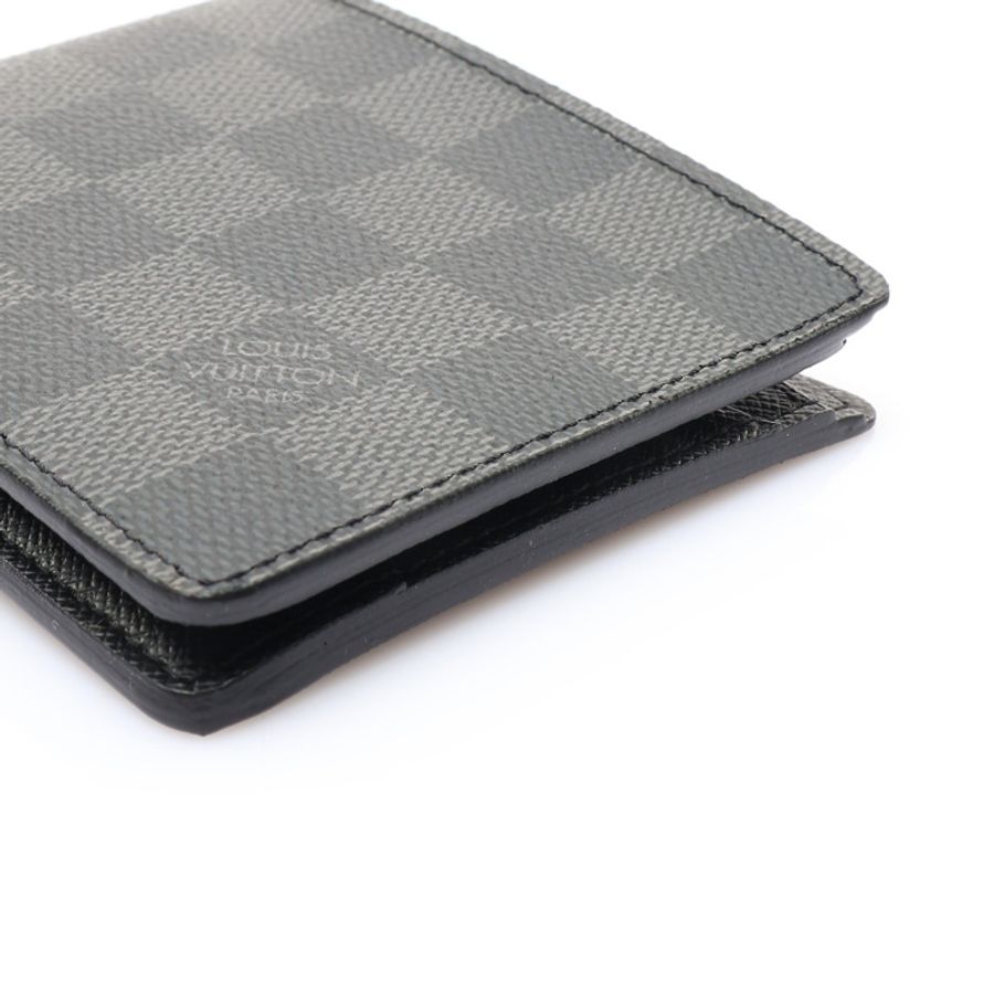 Multiple 兩折 短夾 黑色 棋盤格帆布 有姓名刻印【LOUIS VUITTON LV 路易威登】 N62663-7