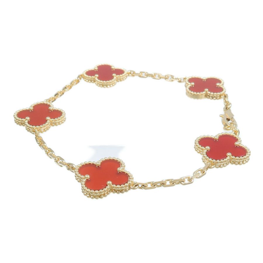 Van Cleef & Arpels 18K黃金Vintage Alhambre Bracelet紅玉髓手鏈-1