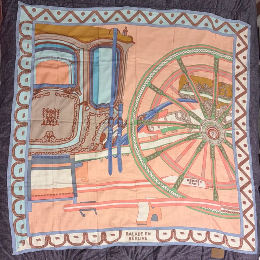 Hermès 愛馬仕 140cm方巾《Balade en Berline》 Shawl140-1