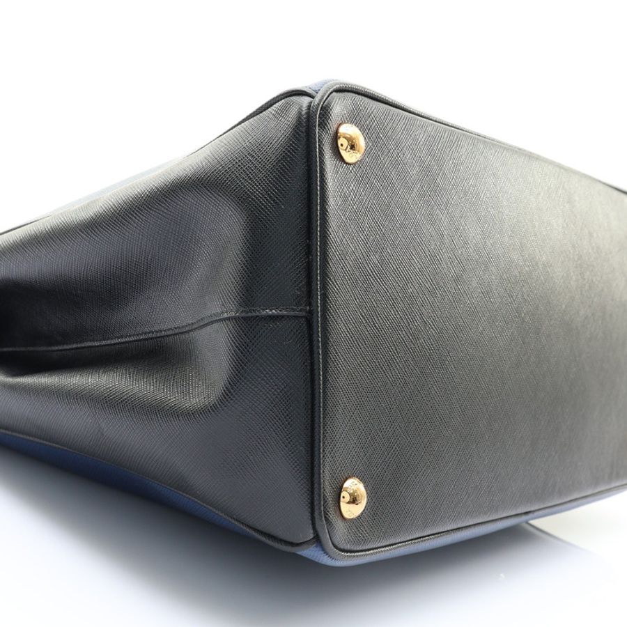 Tote 兩用包 藍/黑色 防刮牛皮【PRADA 普拉達】 B2830A-8