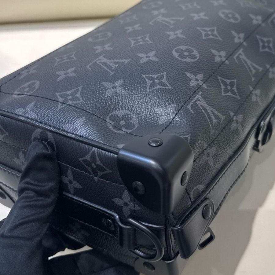 Louis Vuitton 路易威登 soul trunk經典黑老花滿印大盒子包 芯片-12