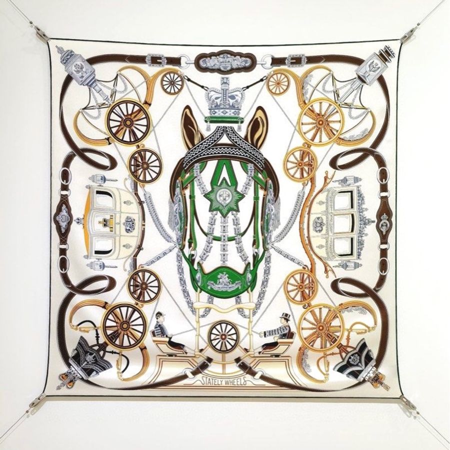 Hermès 90 絲巾 尊貴之輪《Stately Wheels》-0