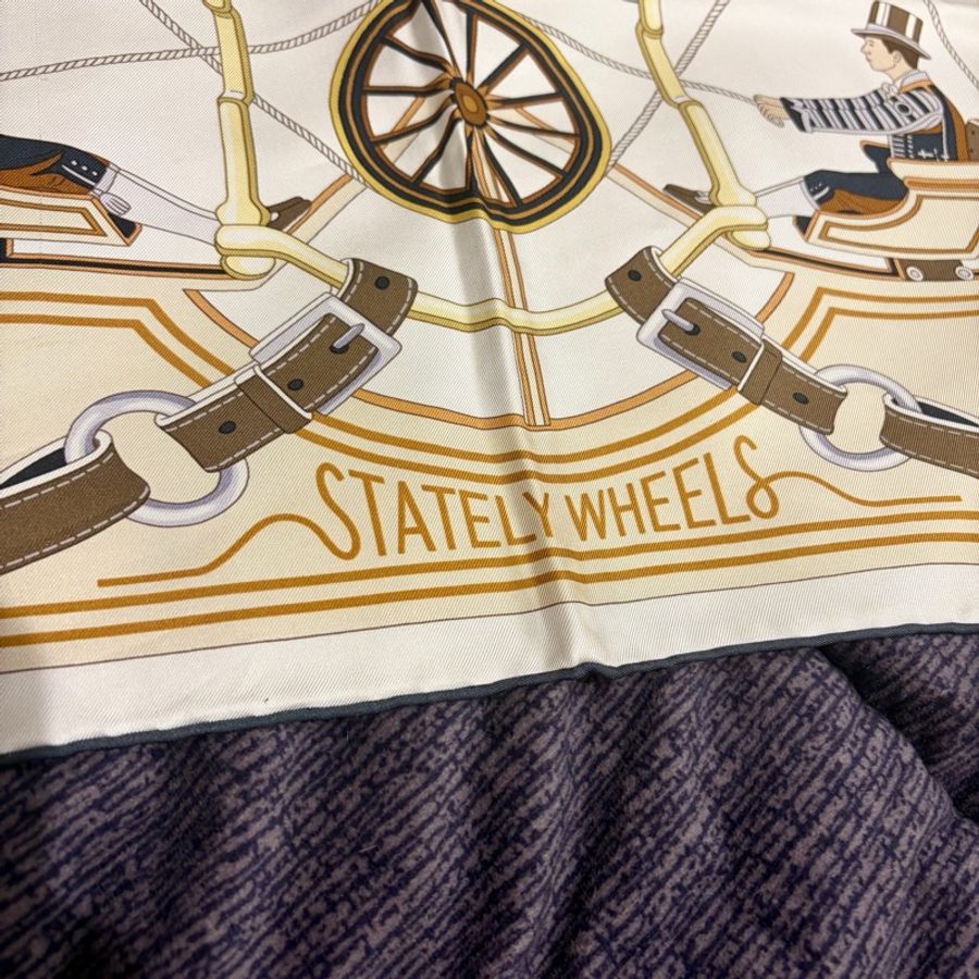Hermès 90 絲巾 尊貴之輪《Stately Wheels》-3