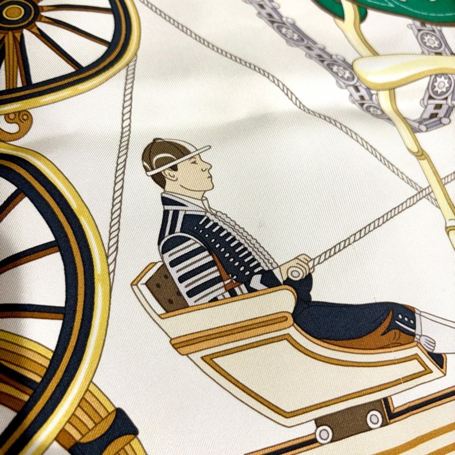 Hermès 90 絲巾 尊貴之輪《Stately Wheels》-11