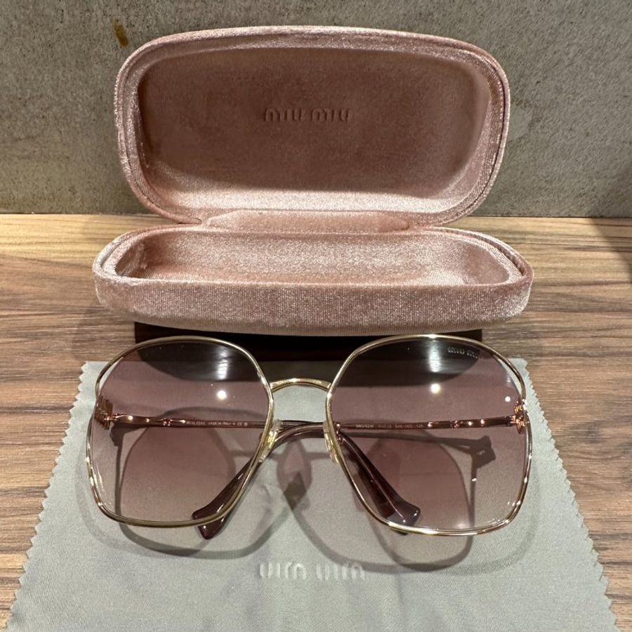 Miu Miu 金屬不規則大框太陽眼鏡（MU52W）5AK-06S 太陽眼鏡-1