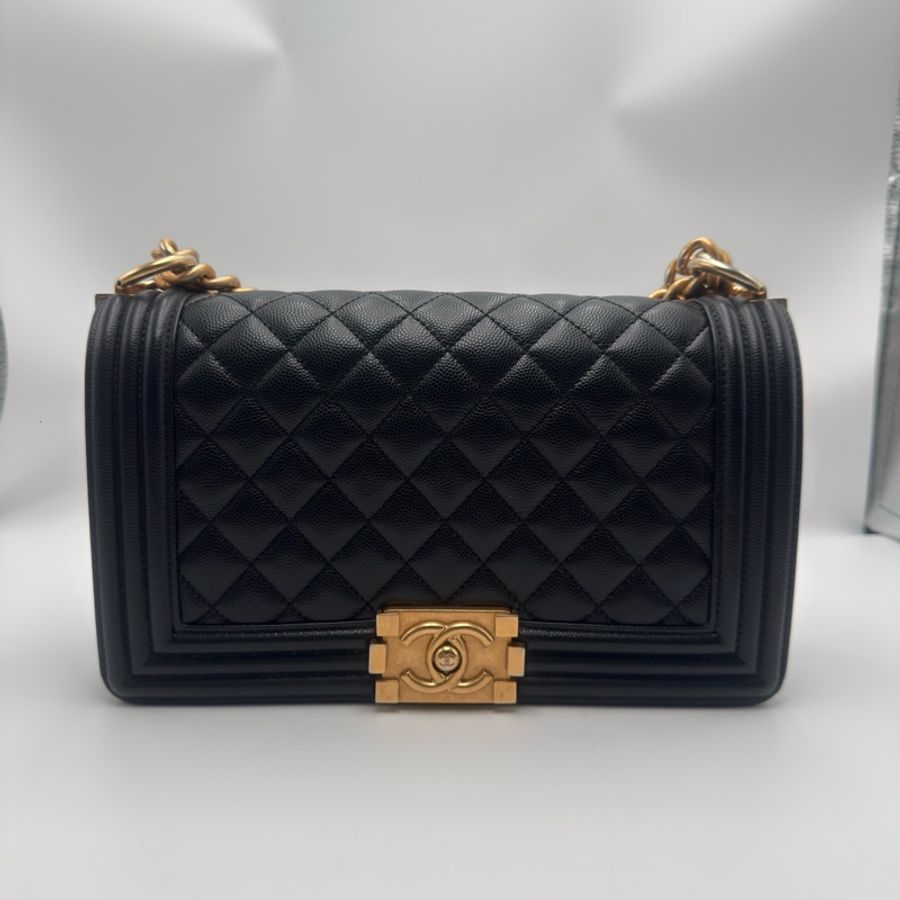 Chanel Boy 25cm 中號 [黑色金扣] 晶片款 有單-0