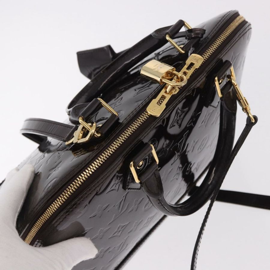 【日本直送】路易威登 Monogram Vernis Alma PM 手提包 Amarante M91611 LV Auth 184964V-5