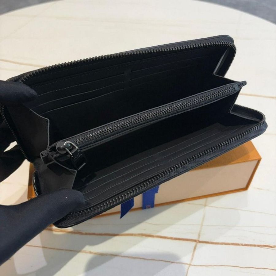 LV M25959 橫式拉鍊錢包 (黑)-6