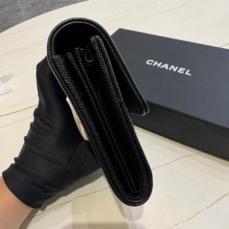 CHANEL Boy 經典荔枝紋牛皮銀釦長夾(保卡款)-2