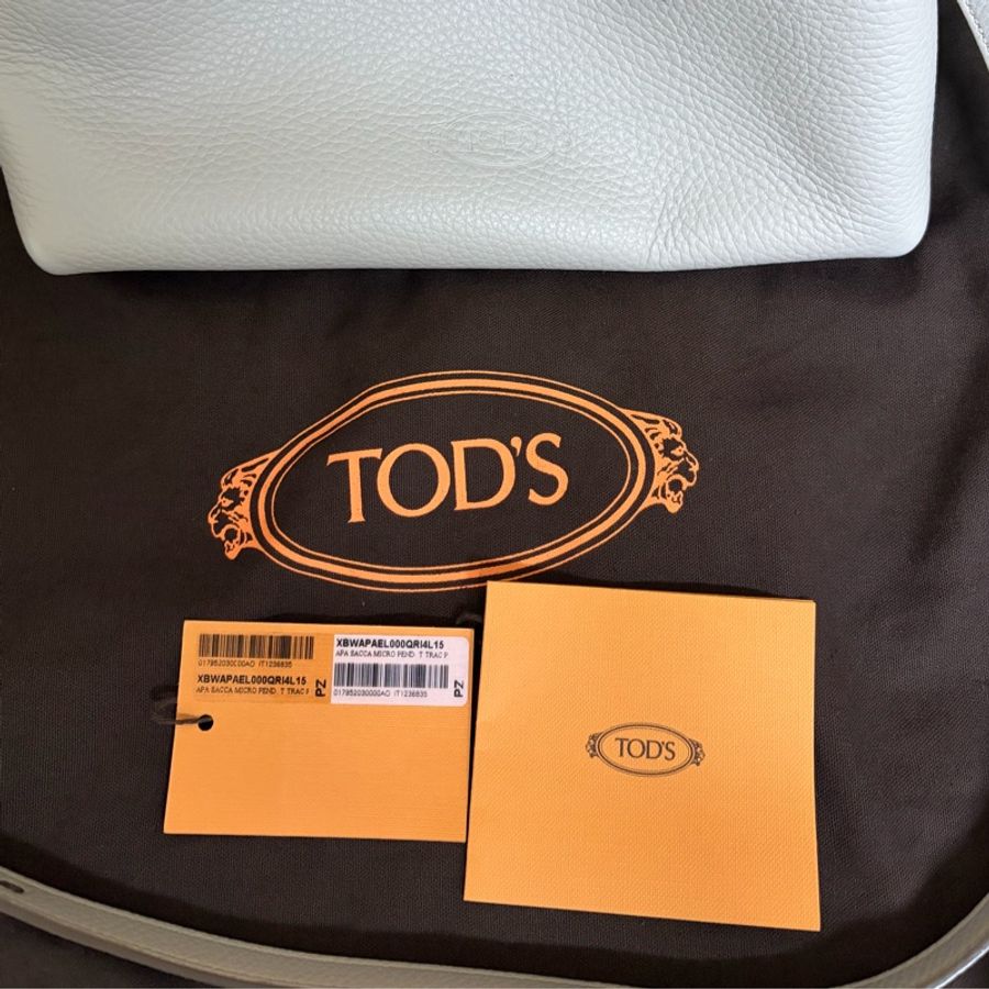 TOD’S TODS T Timeless 系列荔枝紋牛皮金屬字母LOGO 手提斜背包小款-13