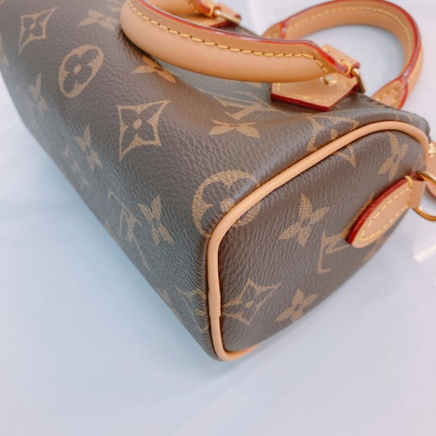 MS0767 Louis Vuitton 路易威登 枕頭包 迷你 帆布塗層 經典老花紋 金扣 Speedy Nano Canvas Monogram x GHW-8