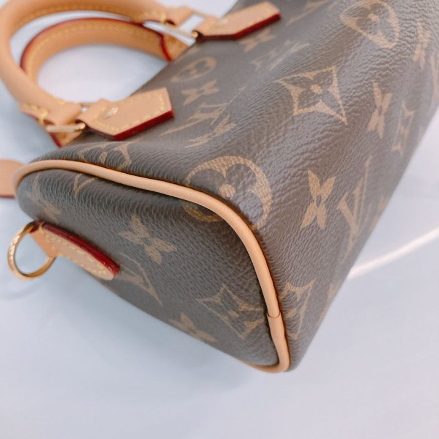 MS0767 Louis Vuitton 路易威登 枕頭包 迷你 帆布塗層 經典老花紋 金扣 Speedy Nano Canvas Monogram x GHW-9